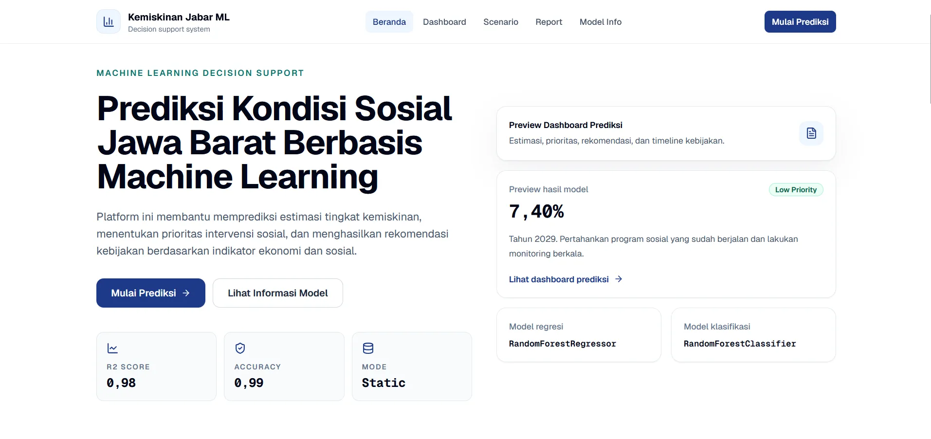 Prediksi Kondisi Sosial Jawa Barat Berbasis Machine Learning